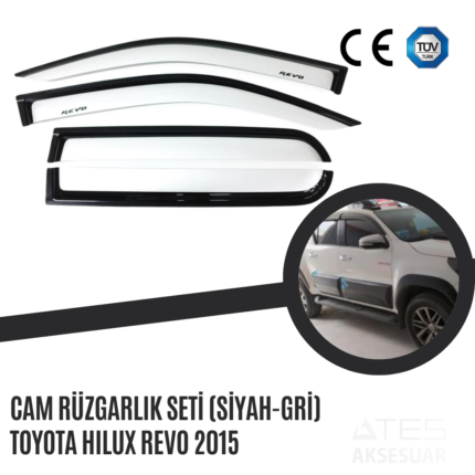 Cam Rüzgarlık Seti (Siyah-Gri) Toyota Hilux Revo 2015