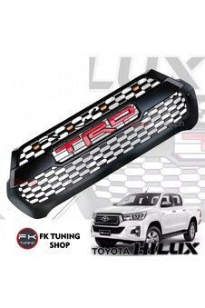 IMG-3838684159089791154.jpg Toyota Hilux Ön Panjur Seti Siyah Renk Trd Logolu Ledli 2021 Ve - Görsel 1