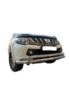 Mitsubishi L200-2015-2018 Çift Bıyık Ön Koruma Krom Paslanmaz